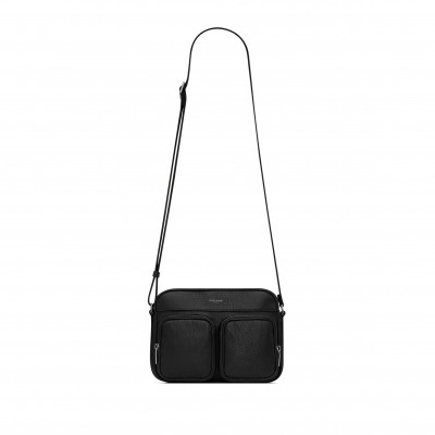 YSL CITY SAINT LAURENT CAMERA BAG IN GRAINED LEATHER 729240AAC8O1000 (22*18*10cm)